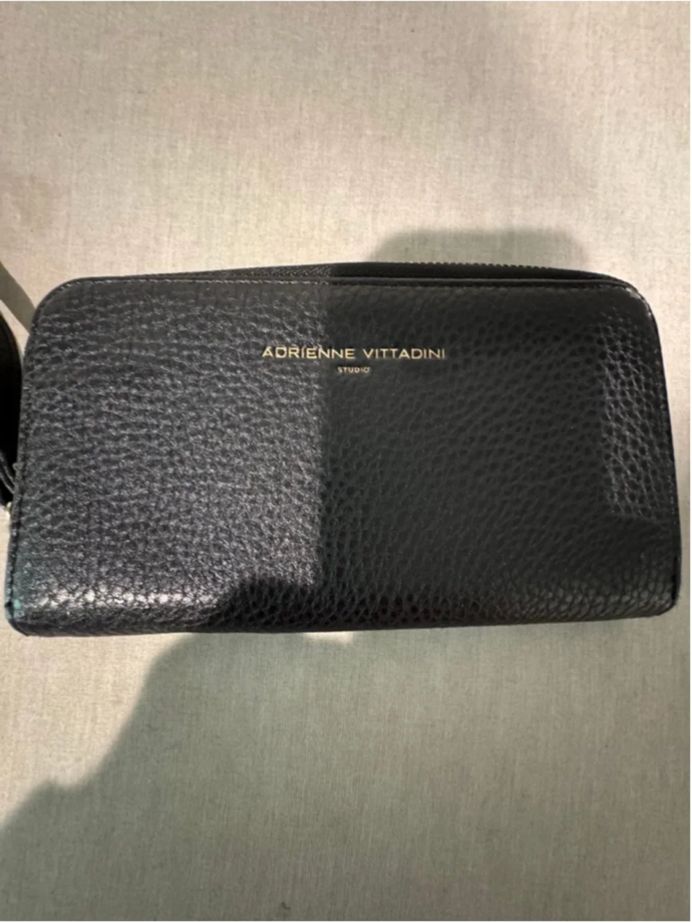 Women's ADRIENNE VITTADINI STUDIO Black pebble texture Zip Wallet